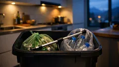 Mit diesem Spannstab-Trick trennst du Abfall im gleichen Kübel – ohne extra Platz