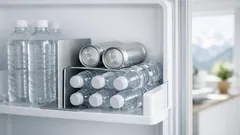 So schaffsch du Platz im Kühlschrank-Türfach: PET-Flaschen mit einem Buchstützen-Trick stapeln