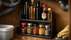 So wird der Spülenschrank in 2 Minuten ordentlich: Regal-Inlay aus zwei Buchstützen