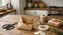 Geschenkbeutel aus braunem Kuvert basteln: so verpackst du Kleinigkeiten schnell und schön