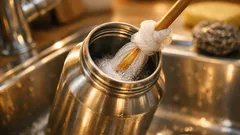 Trinkflasche reinigen ohne Spezialbürste: der Abflussnetz-Trick für den Flaschenboden