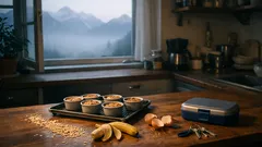 Baked pancake bowls aus dem Ofen: Meal-Prep-Frühstück mit Banane, Ei und Haferflocken