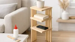 Beistelltisch DIY in 10 Minuten: schnelles Mini-Möbel aus Lattenrost für Sofa und Bett