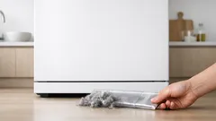 Staub unter dem Kühlschrank entfernen ohne ihn zu verschieben: der einfache DIY-Trick