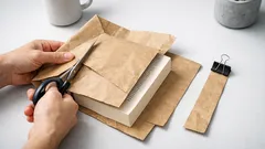 So machsch aus der Starbucks-Papiertüte einen Buchumschlag und ein Lesezeichen